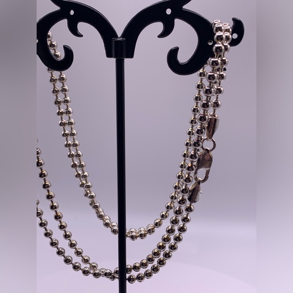 Silpada VERY RARE VHTF Sterling 3MM Bead Ball Necklace - 30” long -Made in Italy - Picture 3 of 11